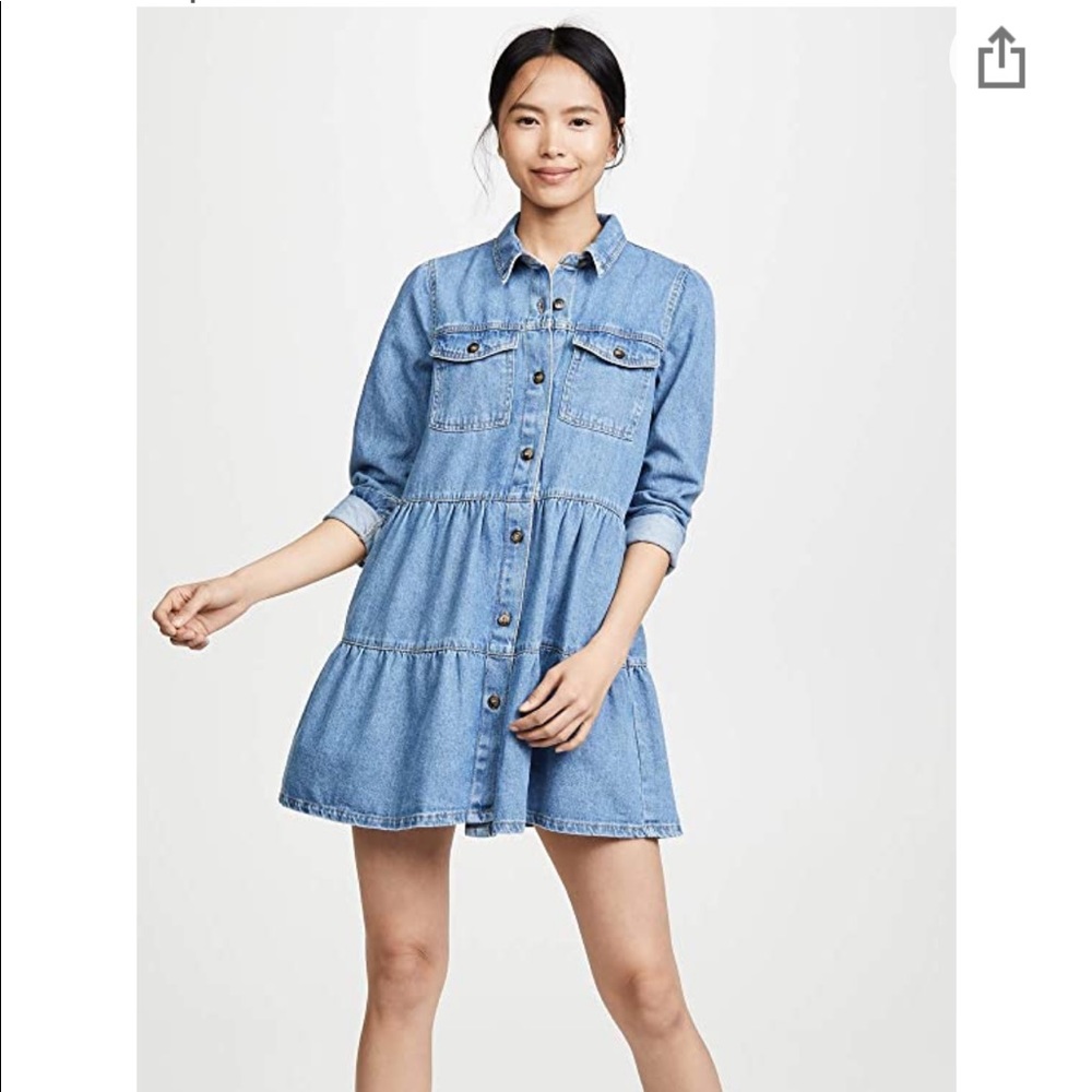FREE PEOPLE Nicole Boho Denim Dress | XL | NWT - Picture 4 of 7